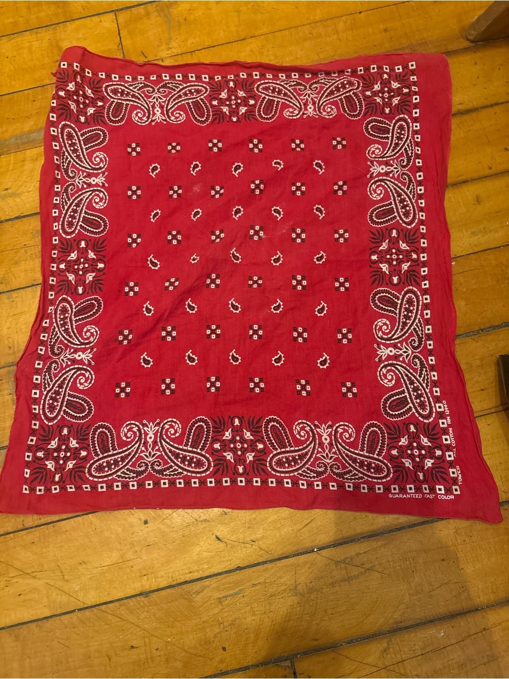 lot of 2! Vintage 50s 60s Fast Color Red Paisley Bandanas